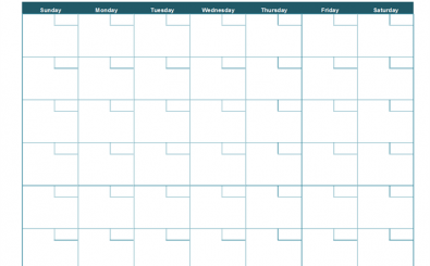 Blank Calendar Excel Template