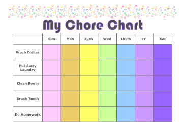 Chore Chart Template 1
