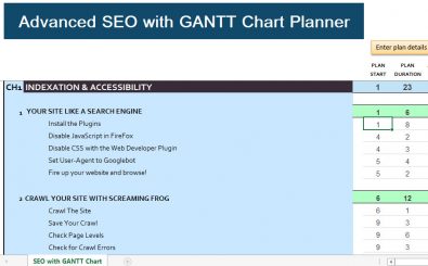 Advanced SEO with GANTT Chart Template