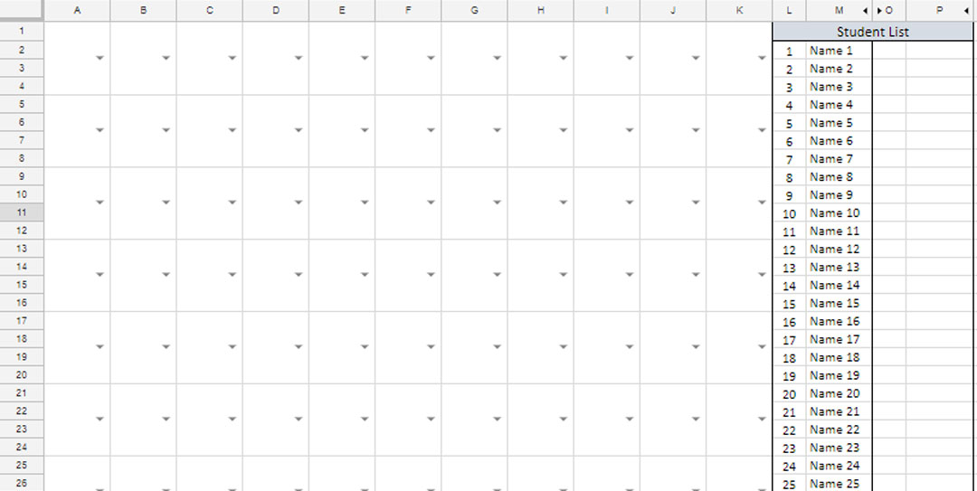 Seating Chart Template Excel