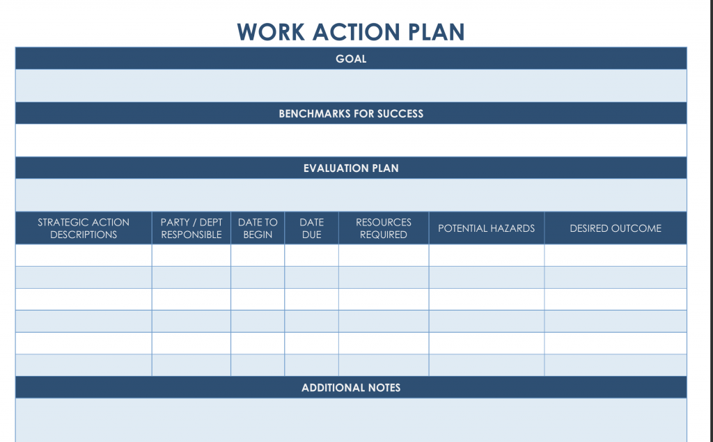 microsoft action plan template excel