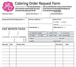 Image of catering order form template