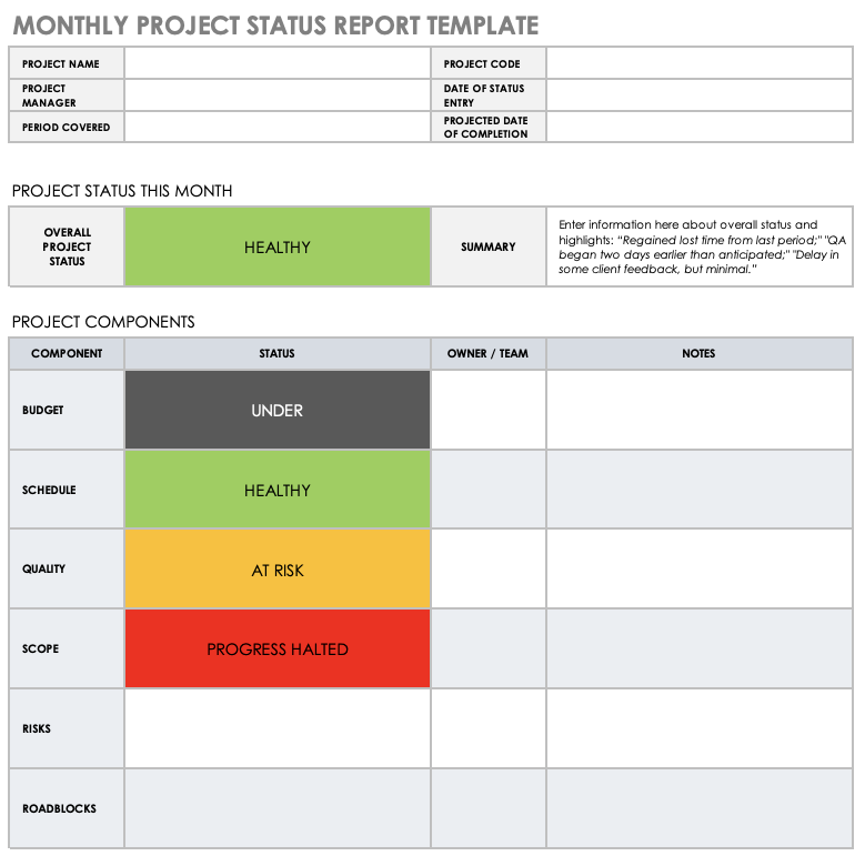 project-status-report-template-excel-free-download