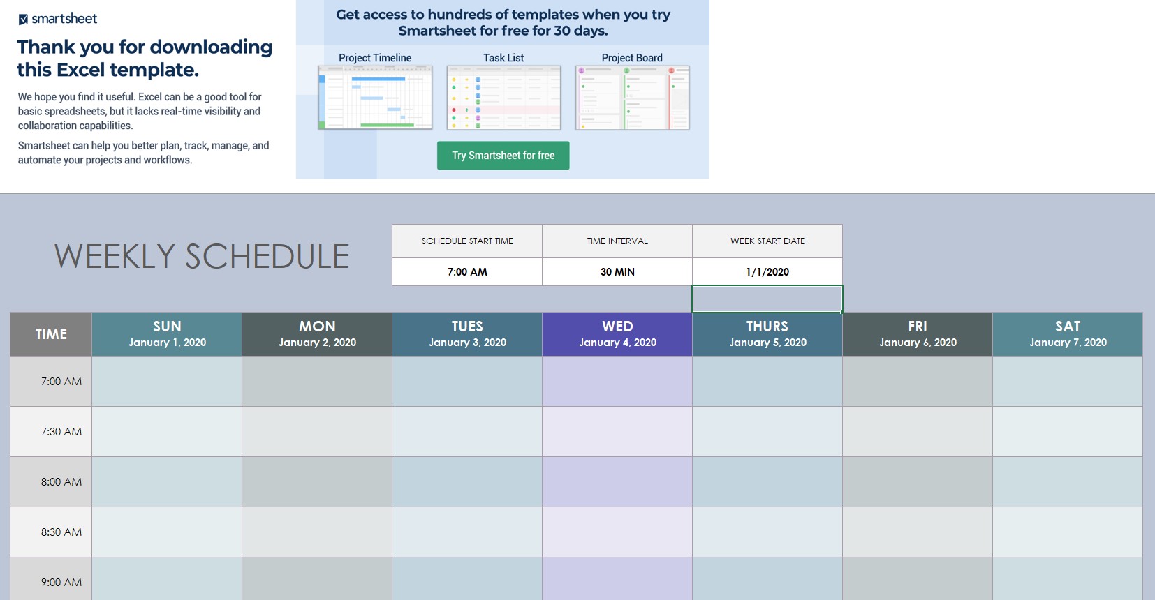 Weekly Schedule Excel Template from www.exceltemplates.com