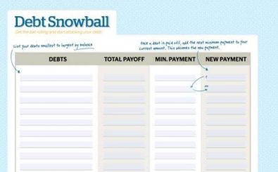 FREE debt snowball worksheet
