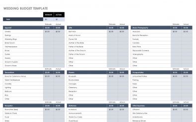 Wedding Budget Template